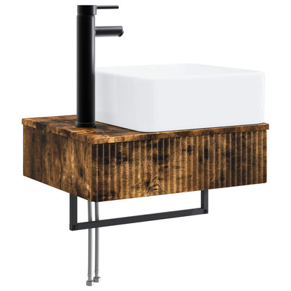 Bathroom Furniture Set 5 pcs Smoked Oak 33 x 34.5 x 100 cm