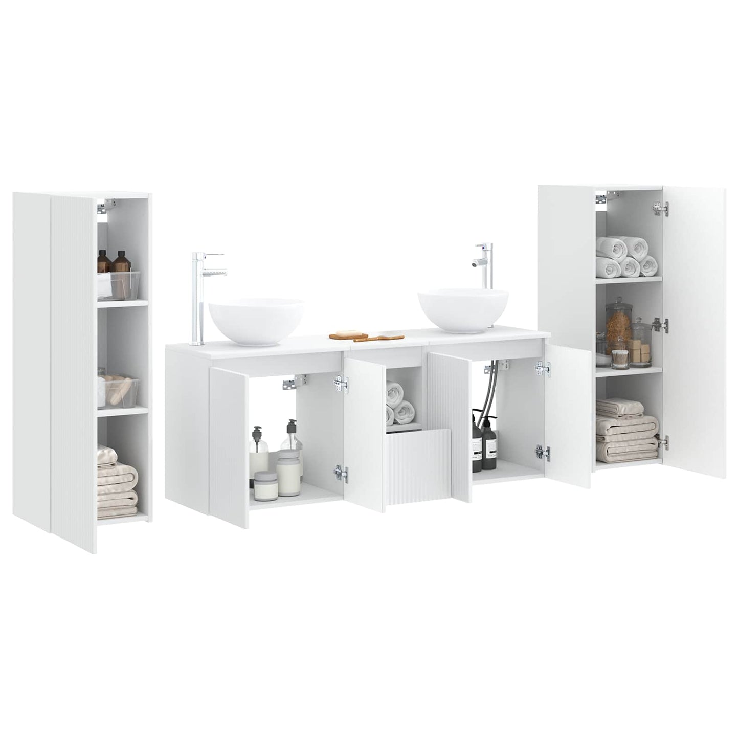 Bathroom Furniture Set 5 pcs White 33 x 34.5 x 100 cm