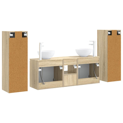 Bathroom Furniture Set 5 pcs Sonoma Oak 33 x 34.5 x 100 cm