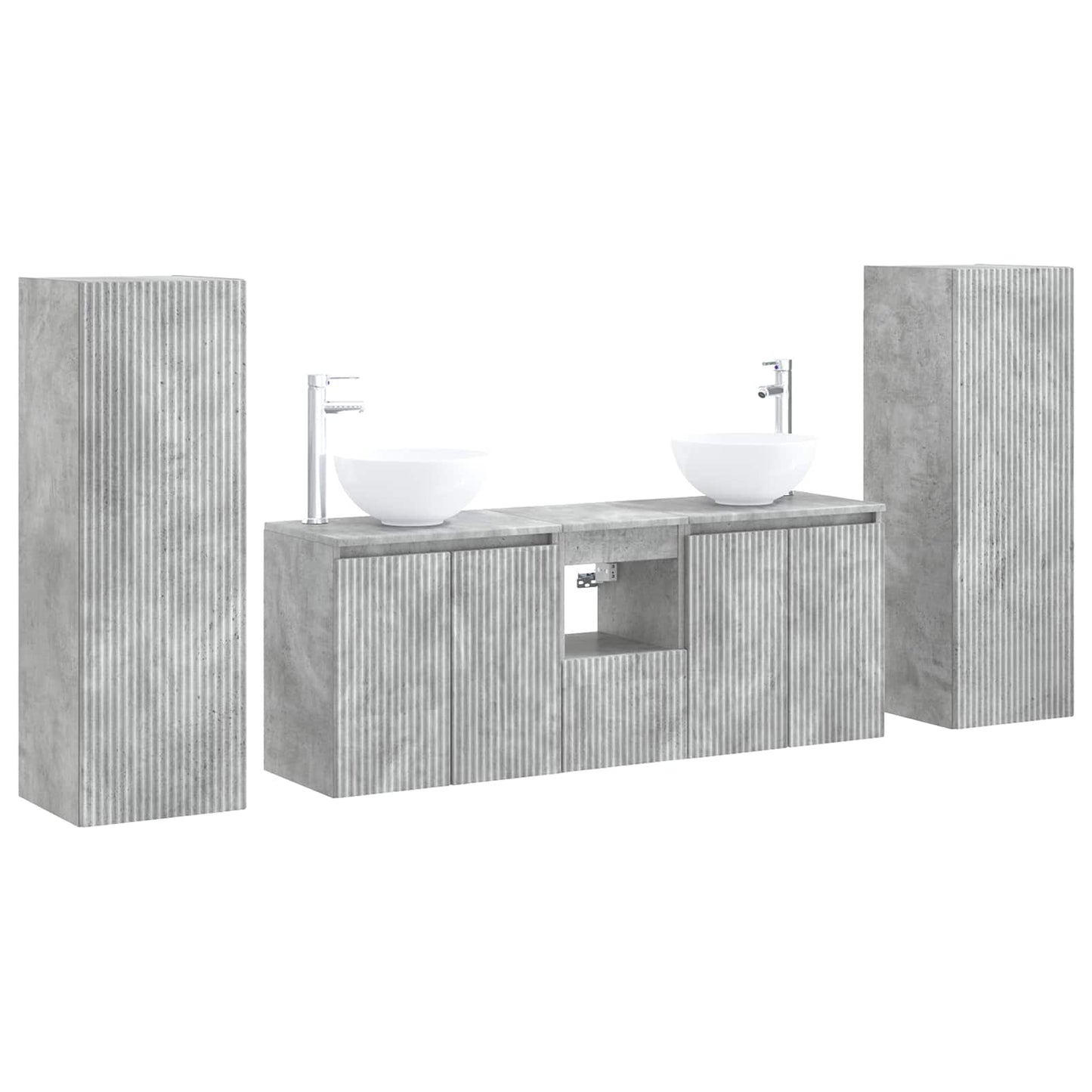 Bathroom Furniture Set 5 pcs Concrete Grey 33 x 34.5 x 100 cm