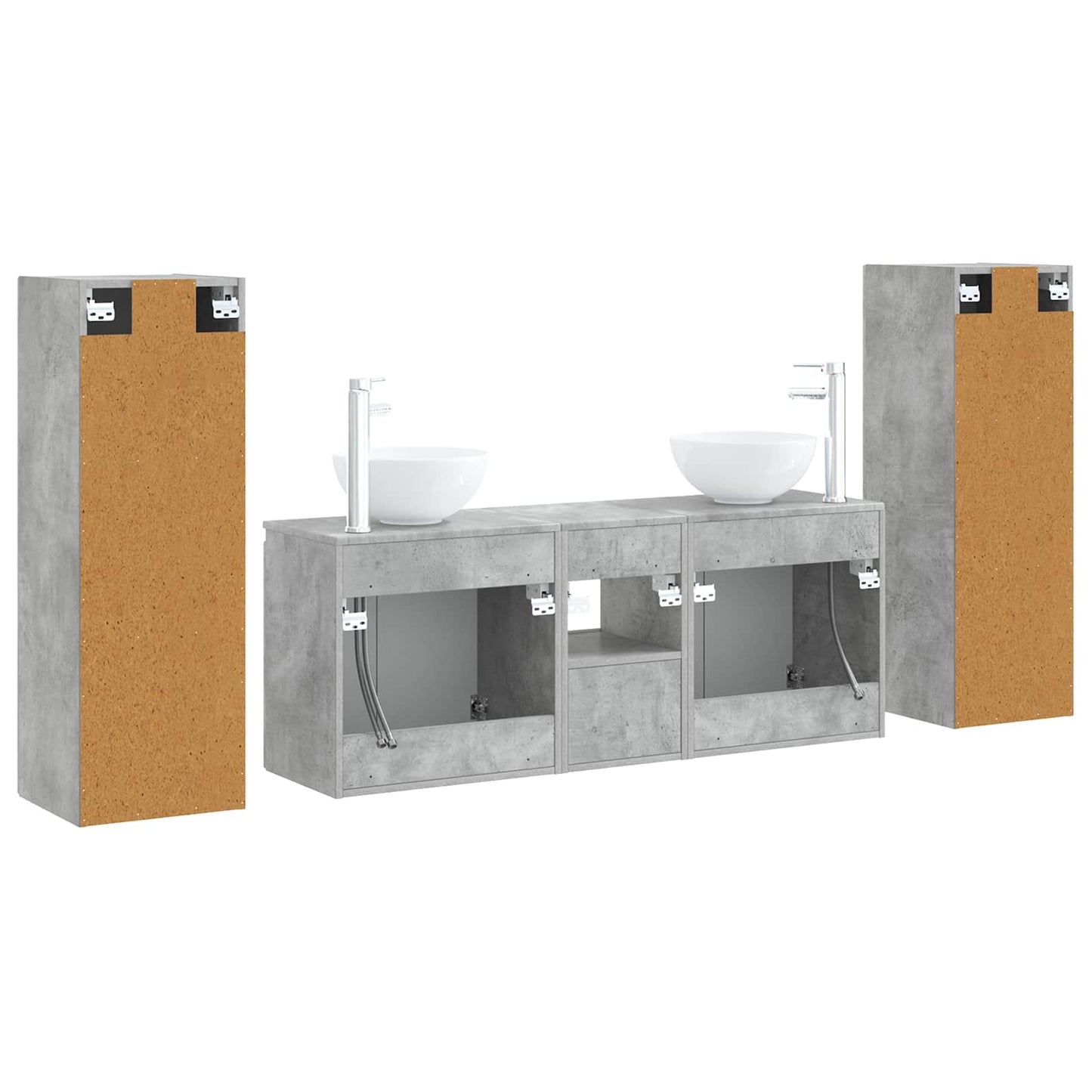Bathroom Furniture Set 5 pcs Concrete Grey 33 x 34.5 x 100 cm
