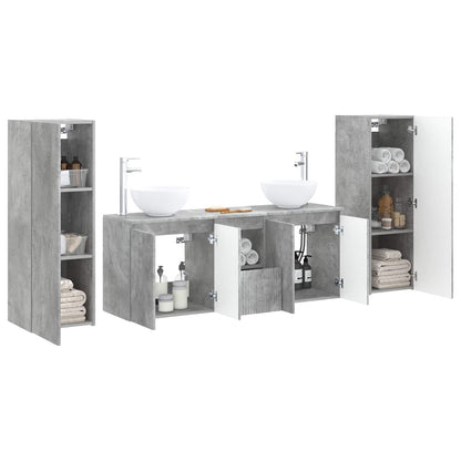 Bathroom Furniture Set 5 pcs Concrete Grey 33 x 34.5 x 100 cm
