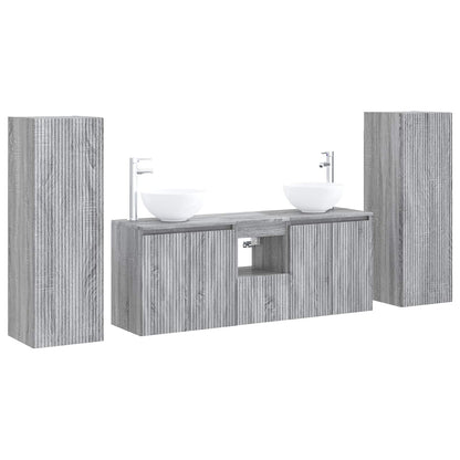 Bathroom Furniture Set 5 pcs Grey Sonoma 33 x 34.5 x 100 cm