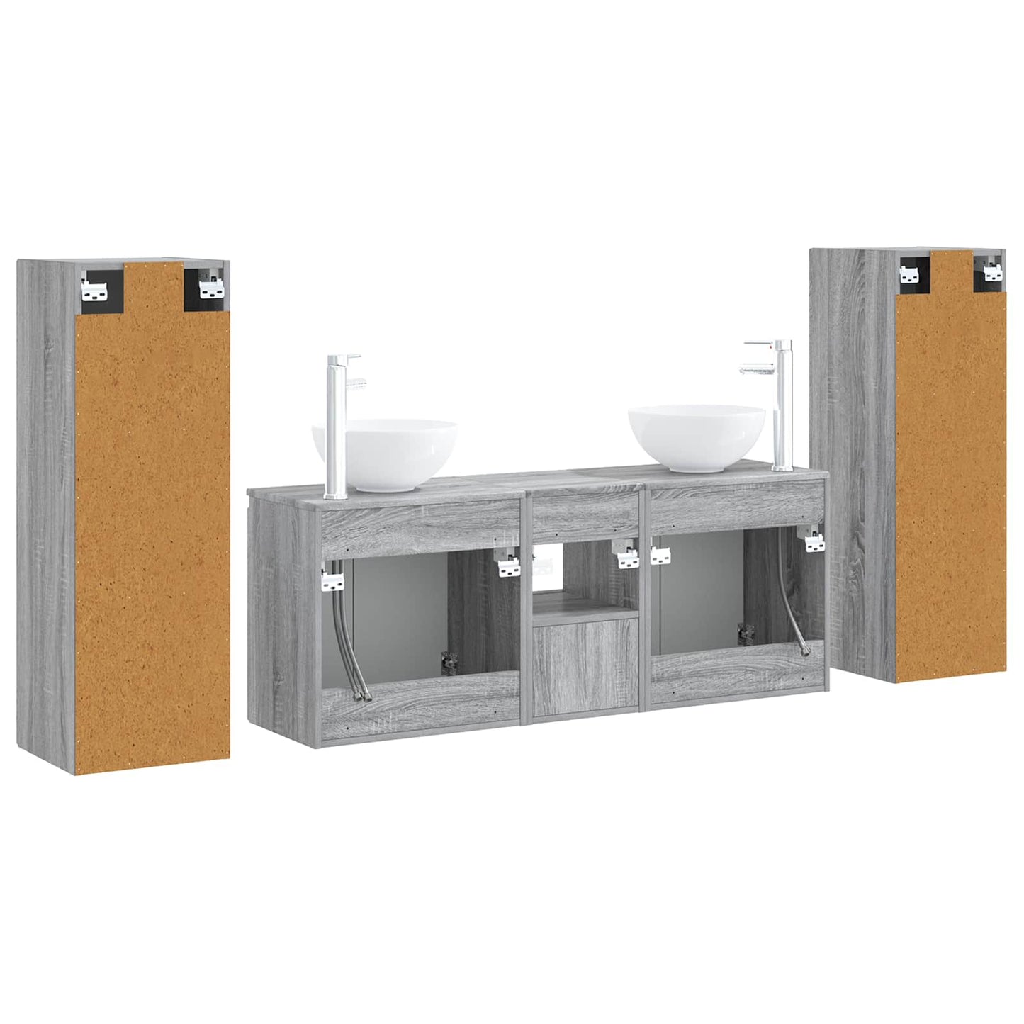 Bathroom Furniture Set 5 pcs Grey Sonoma 33 x 34.5 x 100 cm