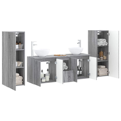 Bathroom Furniture Set 5 pcs Grey Sonoma 33 x 34.5 x 100 cm