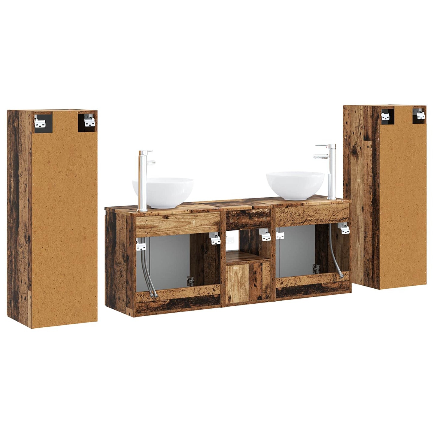 Bathroom Furniture Set 5 pcs Old Wood 33 x 34.5 x 100 cm