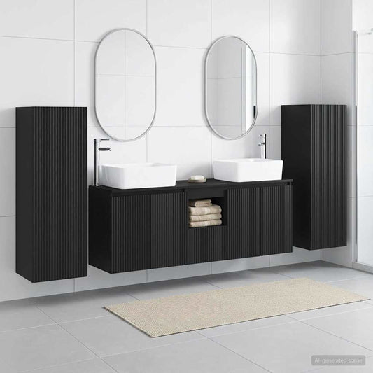Bathroom Furniture Set 5 pcs Black 33 x 34.5 x 100 cm