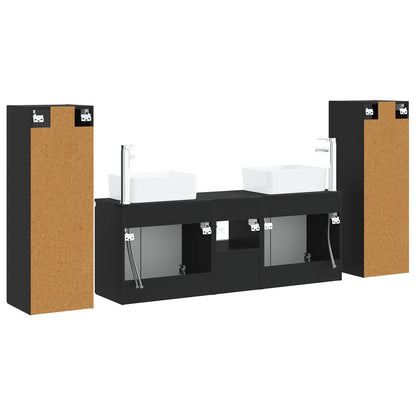 Bathroom Furniture Set 5 pcs Black 33 x 34.5 x 100 cm