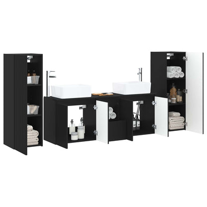 Bathroom Furniture Set 5 pcs Black 33 x 34.5 x 100 cm