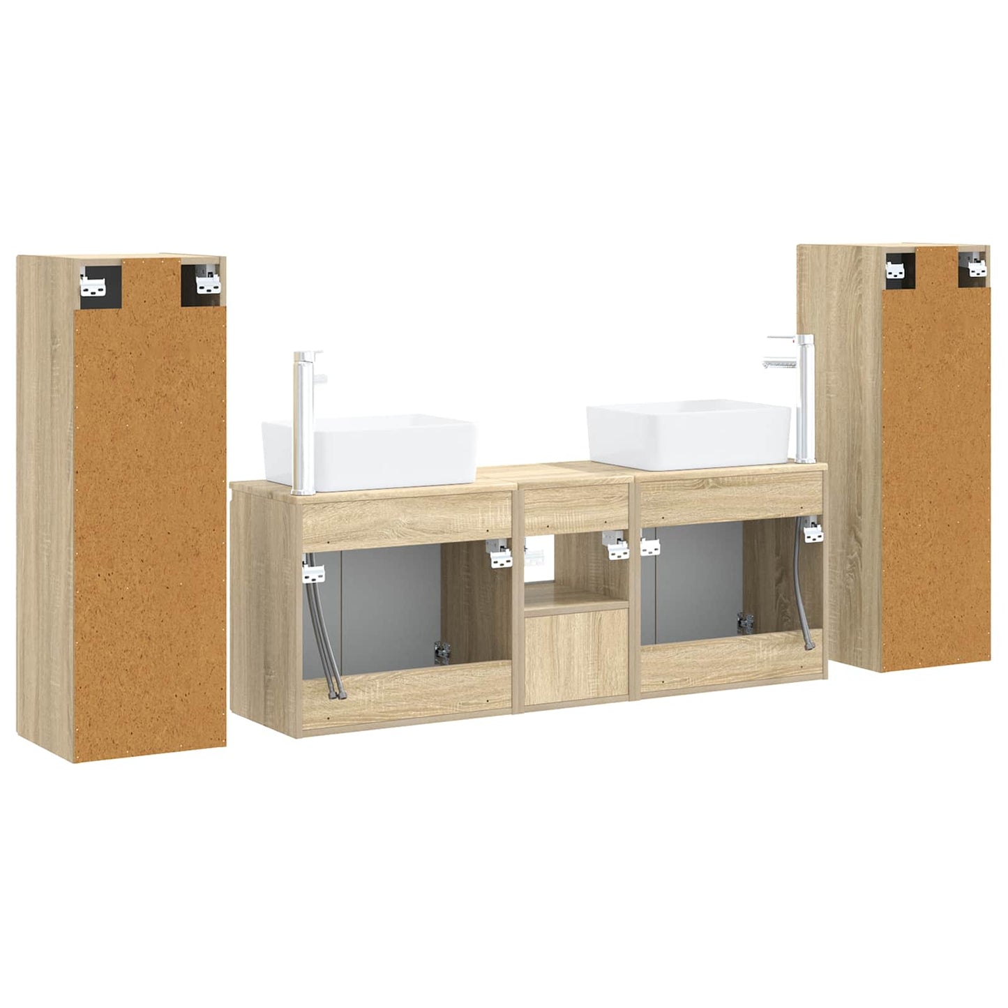 Bathroom Furniture Set 5 pcs Sonoma Oak 33 x 34.5 x 100 cm
