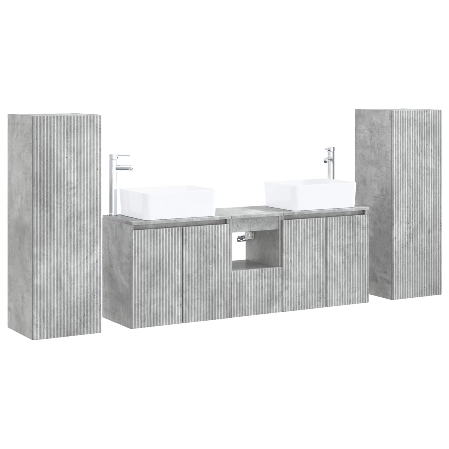 Bathroom Furniture Set 5 pcs Concrete Grey 33 x 34.5 x 100 cm