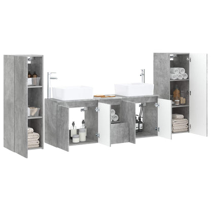 Bathroom Furniture Set 5 pcs Concrete Grey 33 x 34.5 x 100 cm