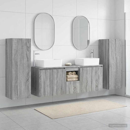 Bathroom Furniture Set 5 pcs Grey Sonoma 33 x 34.5 x 100 cm