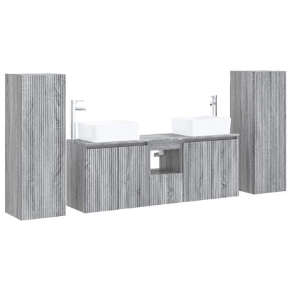 Bathroom Furniture Set 5 pcs Grey Sonoma 33 x 34.5 x 100 cm