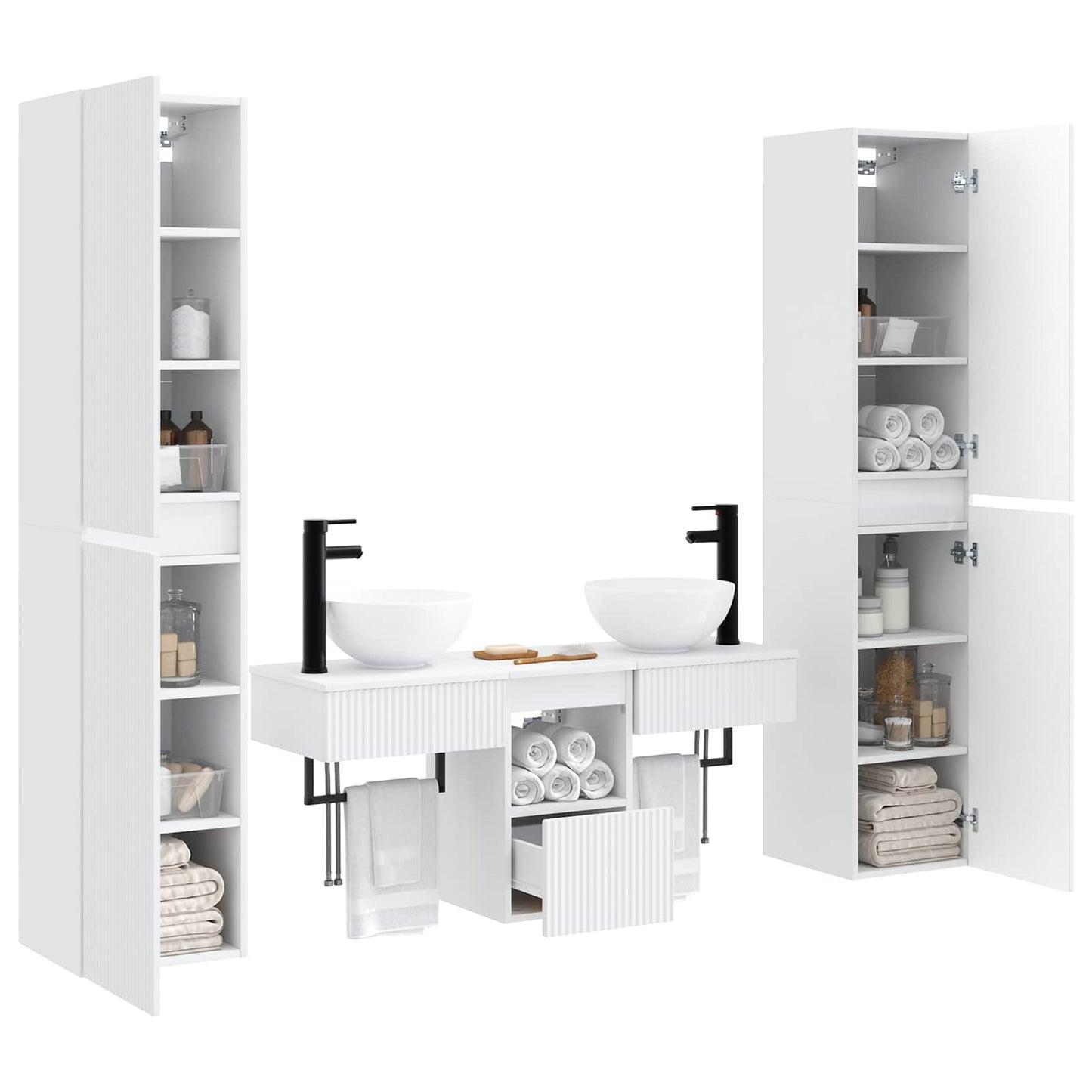Bathroom Furniture Set 5 pcs White 33 x 34.5 x 160 cm