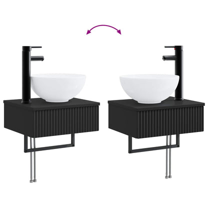 Bathroom Furniture Set 5 pcs Black 33 x 34.5 x 160 cm