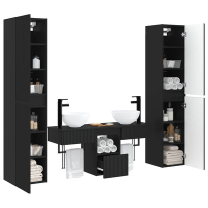 Bathroom Furniture Set 5 pcs Black 33 x 34.5 x 160 cm