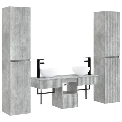 Bathroom Furniture Set 5 pcs Concrete Grey 33 x 34.5 x 160 cm