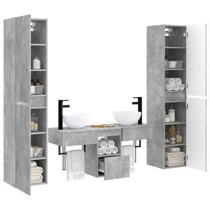 Bathroom Furniture Set 5 pcs Concrete Grey 33 x 34.5 x 160 cm