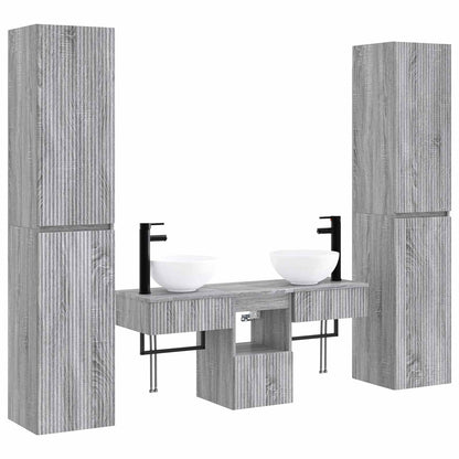 Bathroom Furniture Set 5 pcs Grey Sonoma 33 x 34.5 x 160 cm