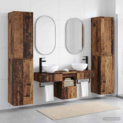 Bathroom Furniture Set 5 pcs Old Wood 33 x 34.5 x 160 cm