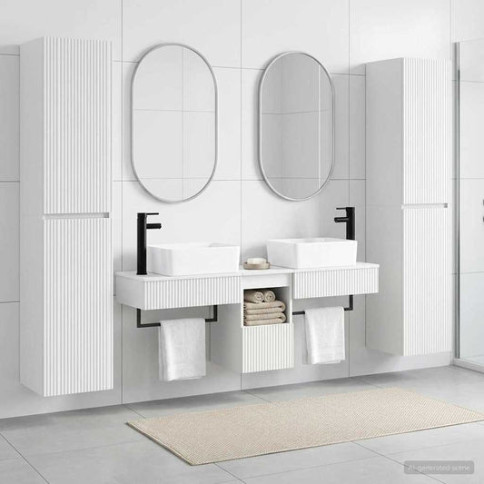 Bathroom Furniture Set 5 pcs White 33 x 34.5 x 160 cm