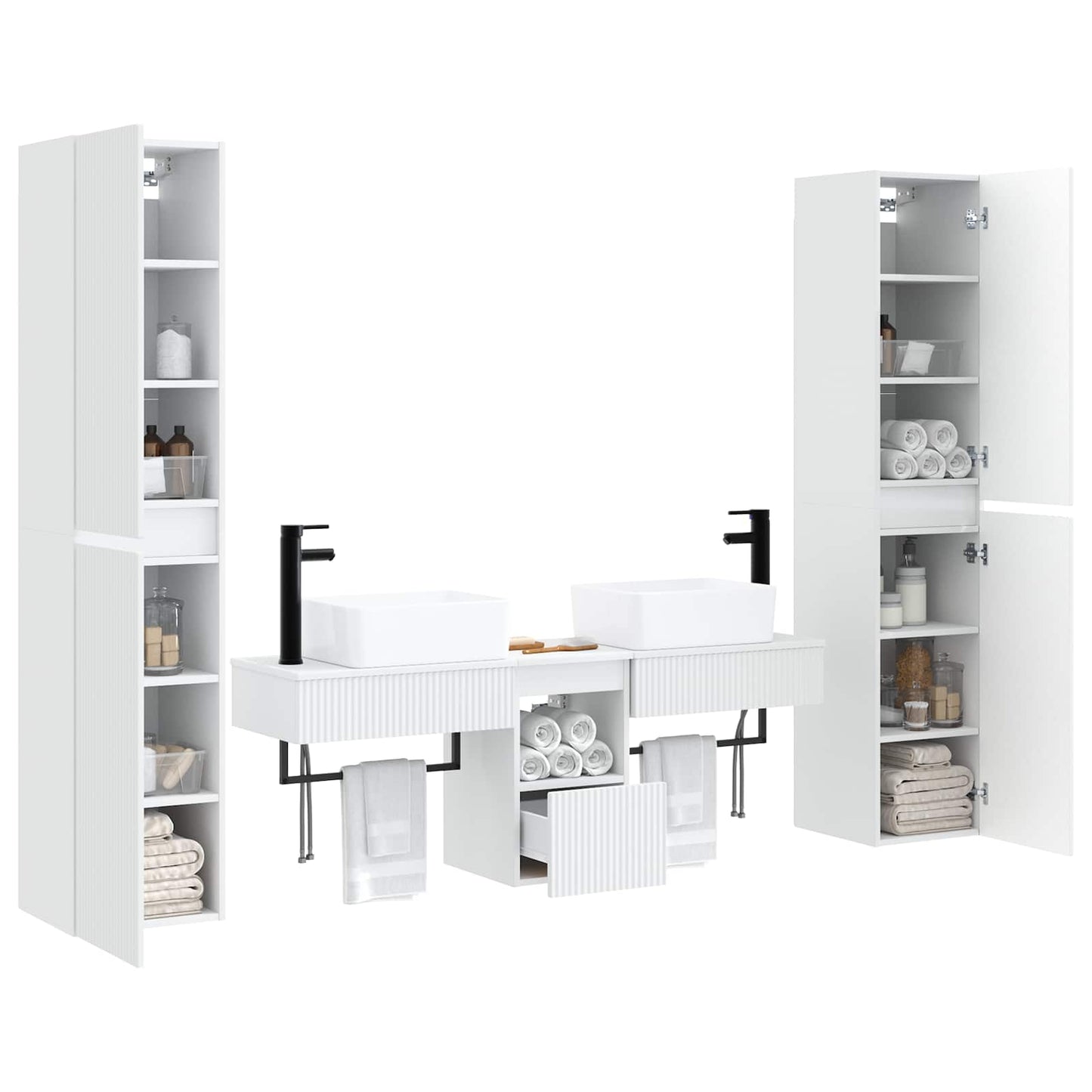 Bathroom Furniture Set 5 pcs White 33 x 34.5 x 160 cm