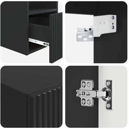 Bathroom Furniture Set 5 pcs Black 33 x 34.5 x 160 cm