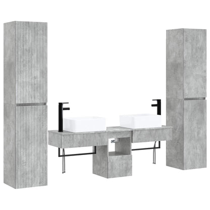 Bathroom Furniture Set 5 pcs Concrete Grey 33 x 34.5 x 160 cm