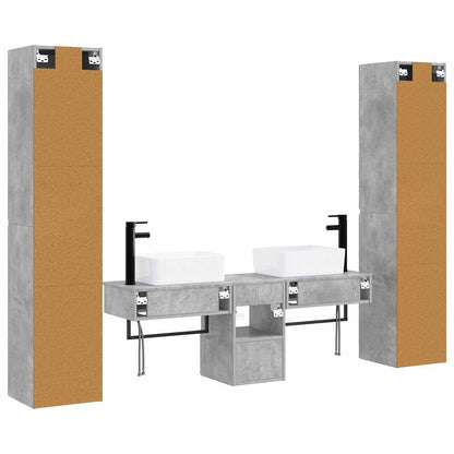 Bathroom Furniture Set 5 pcs Concrete Grey 33 x 34.5 x 160 cm