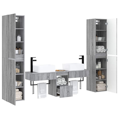 Bathroom Furniture Set 5 pcs Grey Sonoma 33 x 34.5 x 160 cm