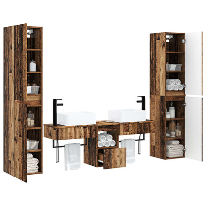 Bathroom Furniture Set 5 pcs Old Wood 33 x 34.5 x 160 cm