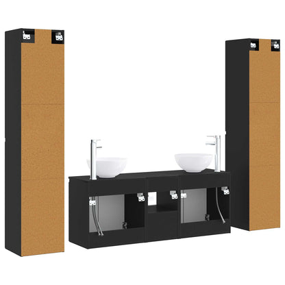Bathroom Furniture Set 5 pcs Black 33 x 34.5 x 160 cm