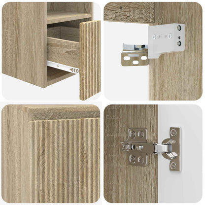 Bathroom Furniture Set 5 pcs Sonoma Oak 33 x 34.5 x 160 cm