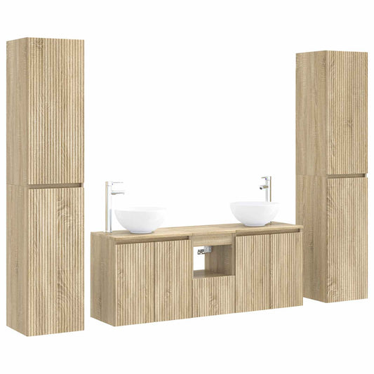 Bathroom Furniture Set 5 pcs Sonoma Oak 33 x 34.5 x 160 cm