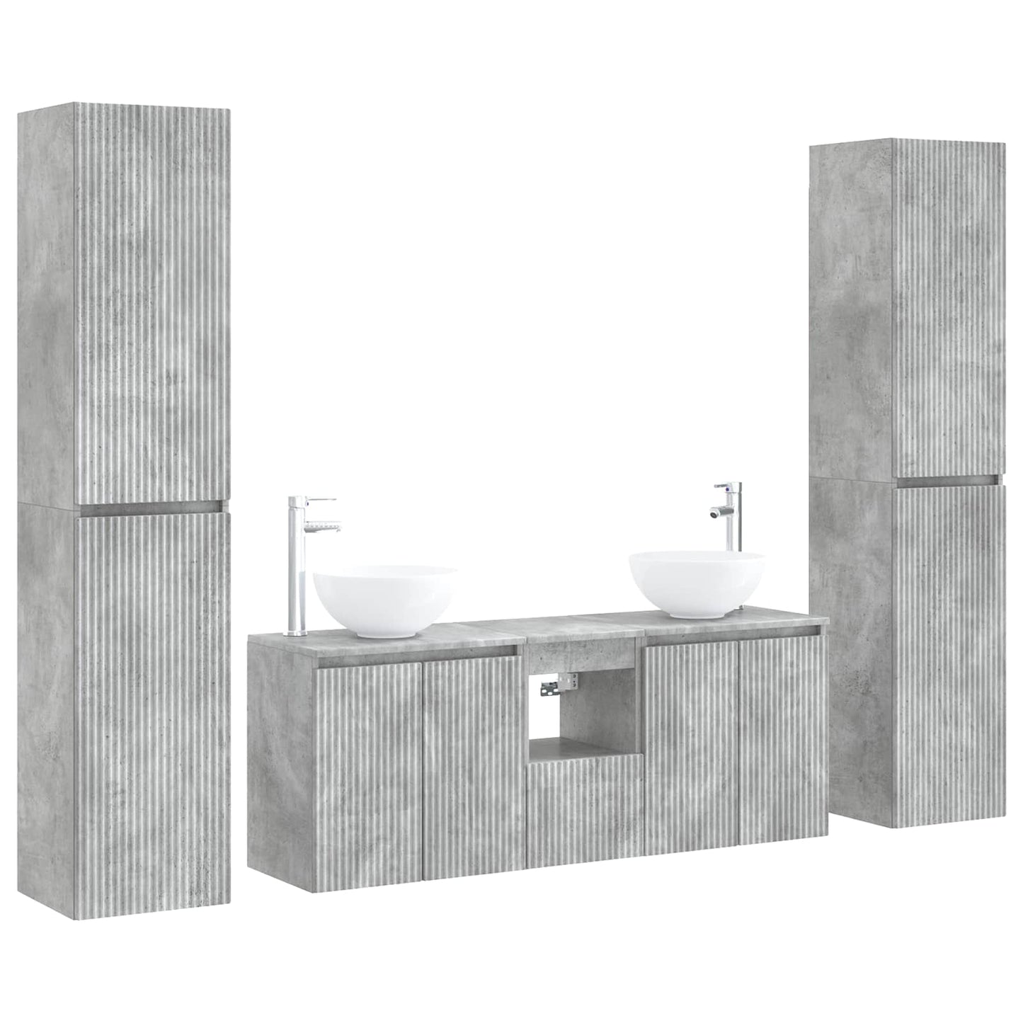 Bathroom Furniture Set 5 pcs Concrete Grey 33 x 34.5 x 160 cm