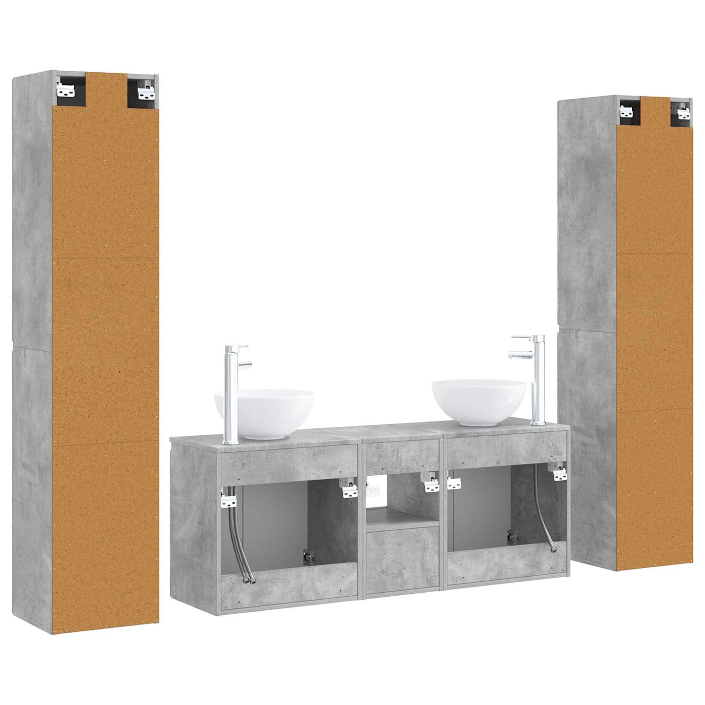 Bathroom Furniture Set 5 pcs Concrete Grey 33 x 34.5 x 160 cm