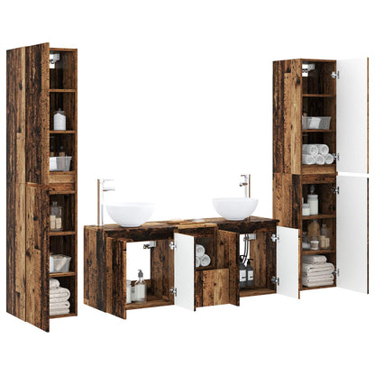 Bathroom Furniture Set 5 pcs Old Wood 33 x 34.5 x 160 cm