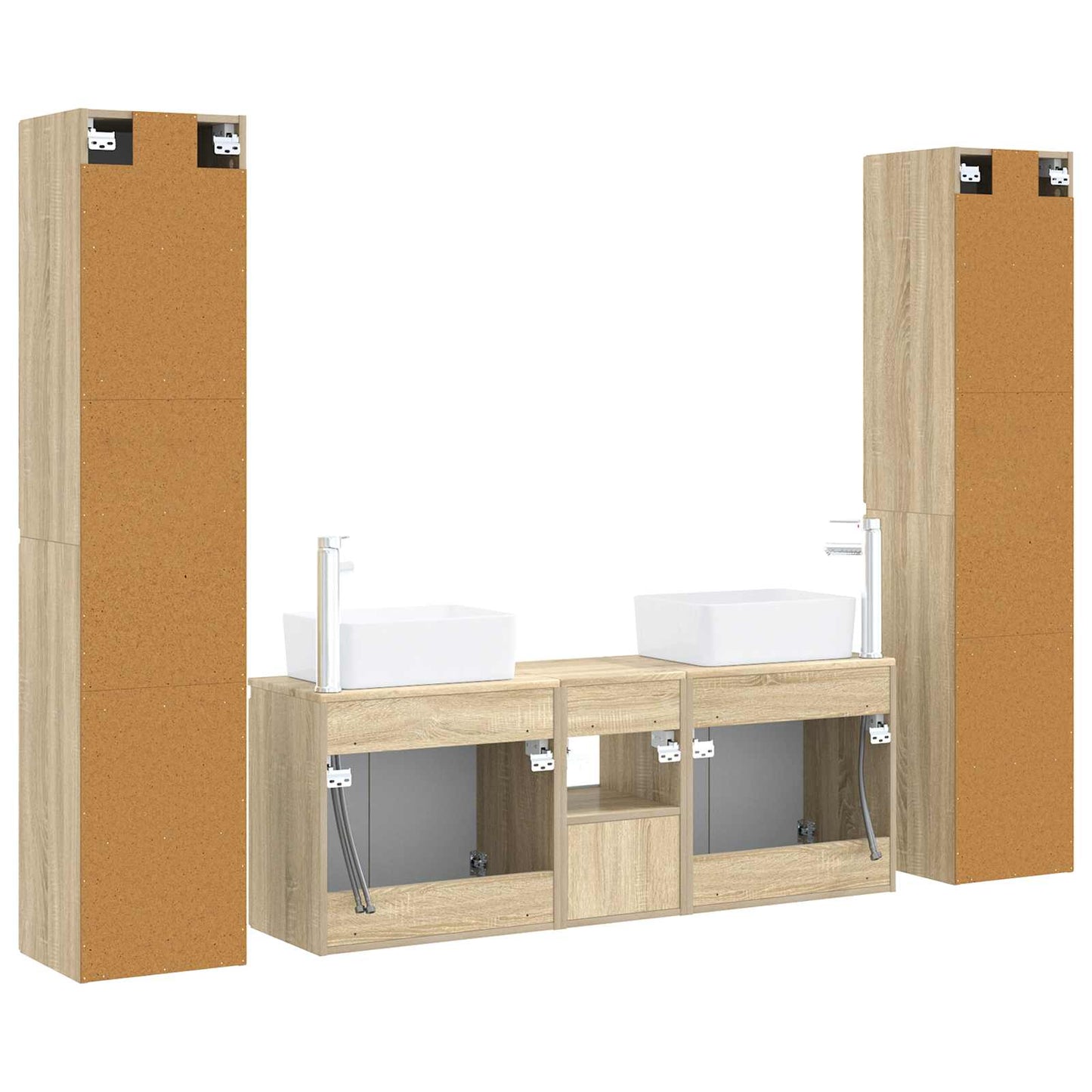 Bathroom Furniture Set 5 pcs Sonoma Oak 33 x 34.5 x 160 cm