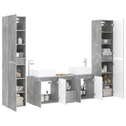 Bathroom Furniture Set 5 pcs Concrete Grey 33 x 34.5 x 160 cm