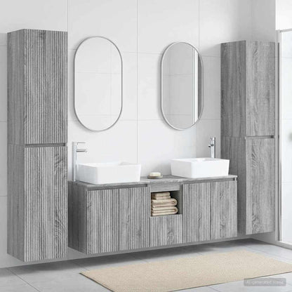 Bathroom Furniture Set 5 pcs Grey Sonoma 33 x 34.5 x 160 cm