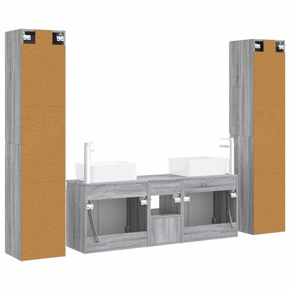 Bathroom Furniture Set 5 pcs Grey Sonoma 33 x 34.5 x 160 cm