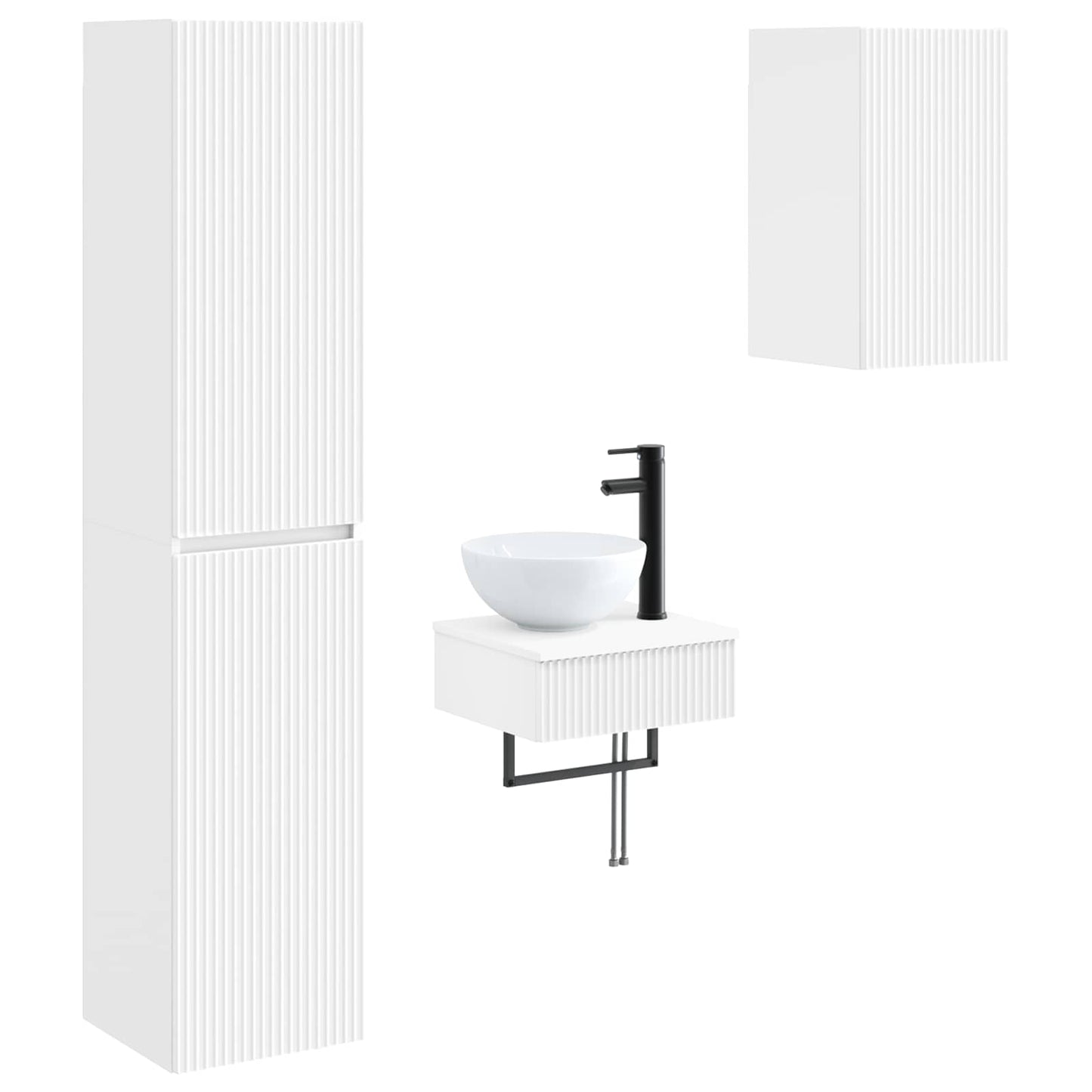Bathroom Furniture Set 3 pcs White 33 x 34.5 x 160 cm