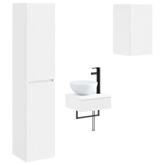 Bathroom Furniture Set 3 pcs White 33 x 34.5 x 160 cm