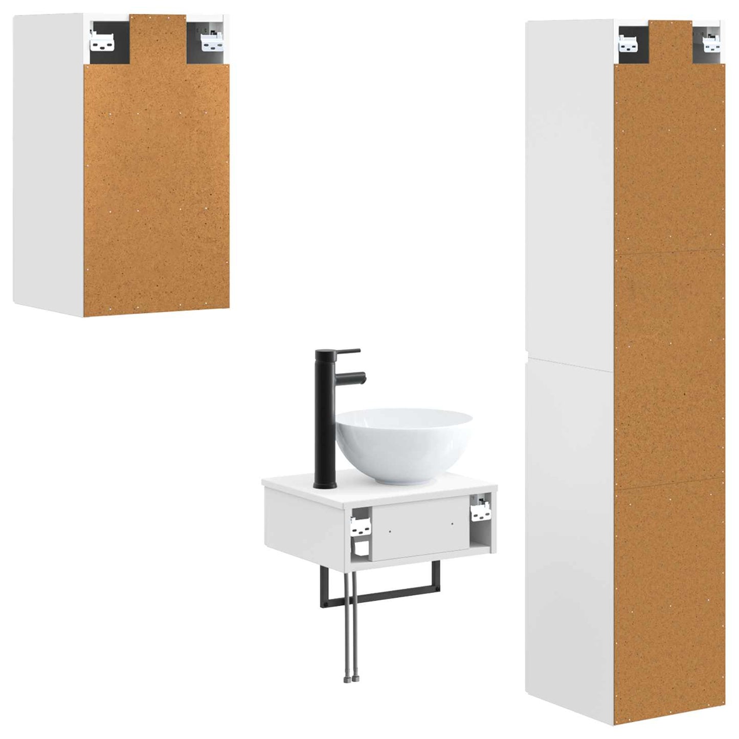 Bathroom Furniture Set 3 pcs White 33 x 34.5 x 160 cm
