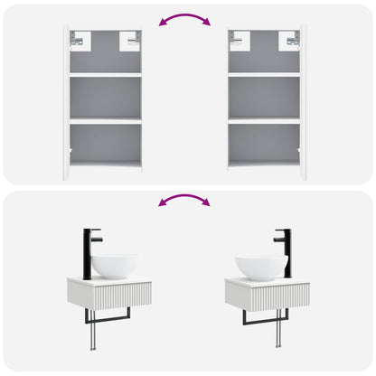 Bathroom Furniture Set 3 pcs White 33 x 34.5 x 160 cm