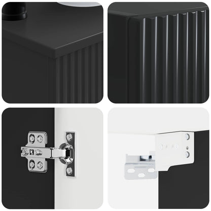 Bathroom Furniture Set 3 pcs Black 33 x 34.5 x 160 cm