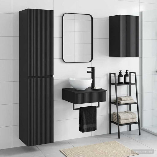 Bathroom Furniture Set 3 pcs Black 33 x 34.5 x 160 cm