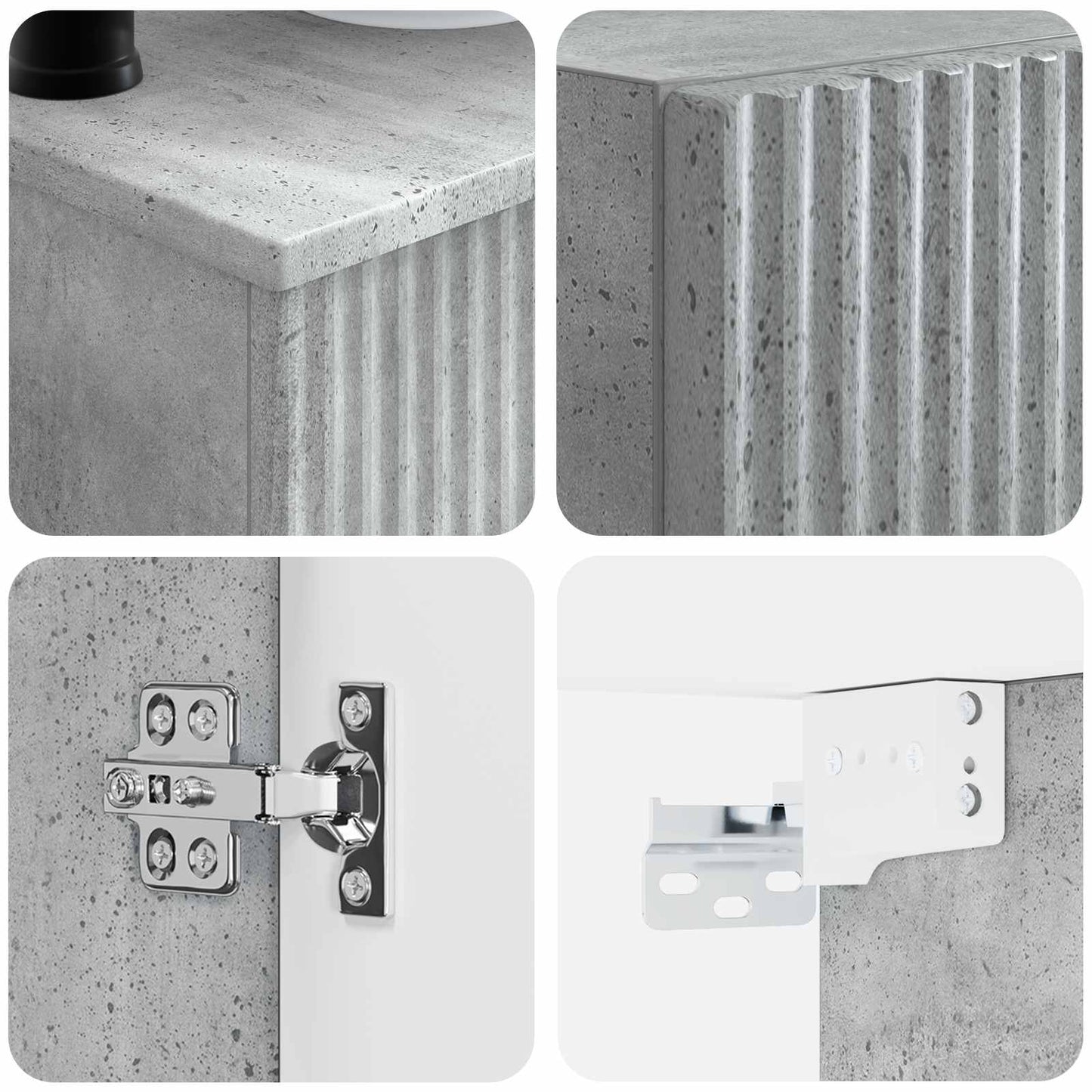 Bathroom Furniture Set 3 pcs Concrete Grey 33 x 34.5 x 160 cm