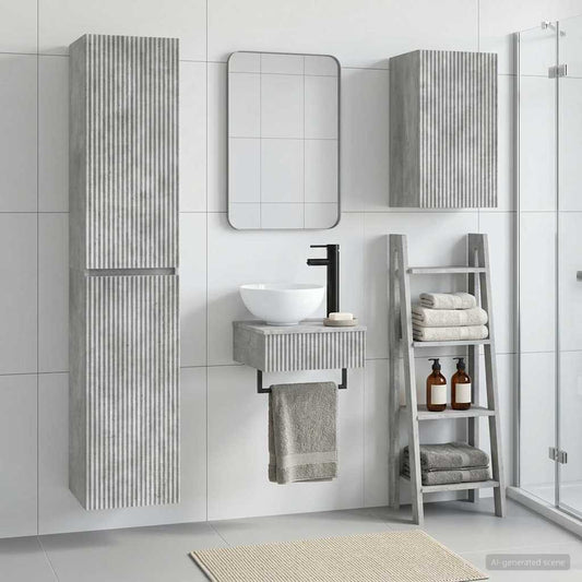 Bathroom Furniture Set 3 pcs Concrete Grey 33 x 34.5 x 160 cm